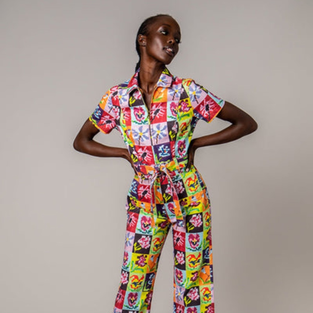 Rachel Antonoff Sal Needlepoint Jumpsuit, size 8, NWT